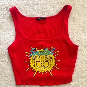 Shein-spoiled sun cropped tank top